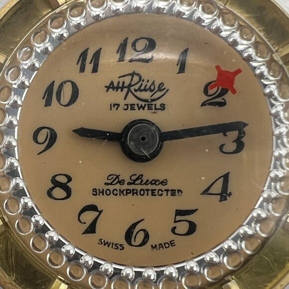 Vintage AH Riise Watch Womens Gold Tone Stainless Steel Swiss Made 17 Jewels main image 11